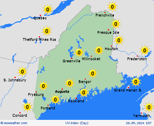 uv index  USA Forecast maps