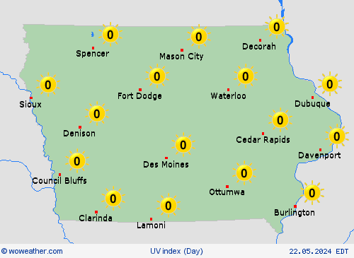 uv index  USA Forecast maps