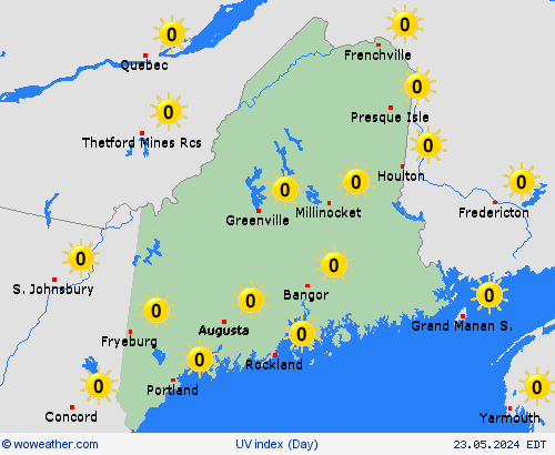 uv index  USA Forecast maps