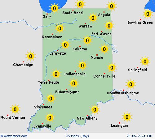 uv index  USA Forecast maps