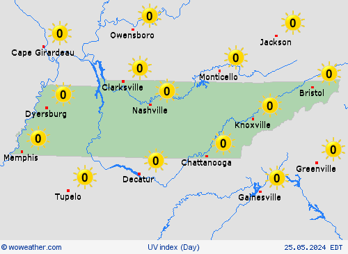 uv index  USA Forecast maps