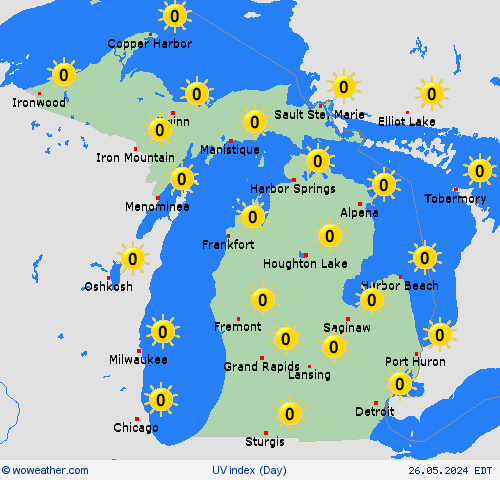 uv index  USA Forecast maps