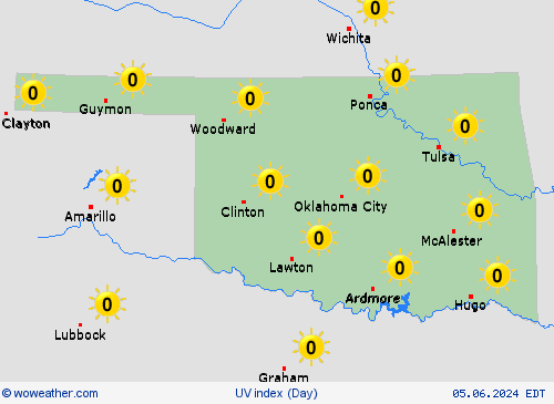 uv index  USA Forecast maps