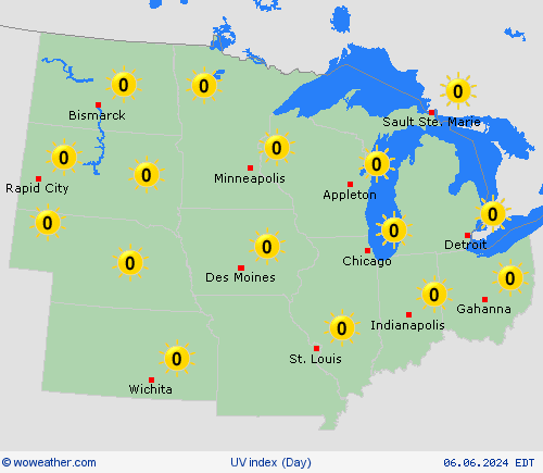 uv index  USA Forecast maps