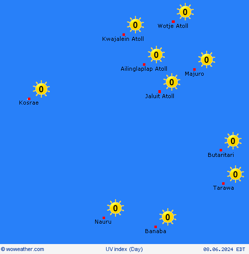 uv index Marshall Islands Oceania Forecast maps