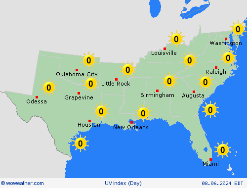 uv index  Central America Forecast maps