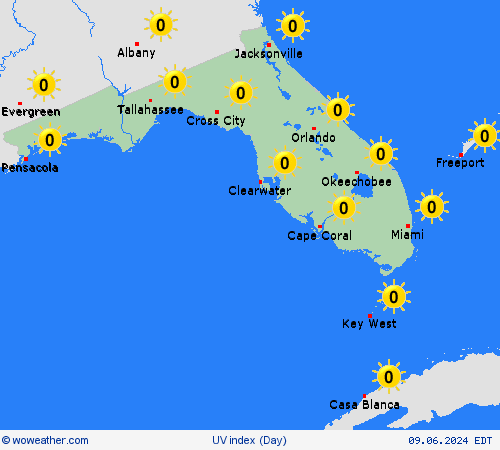 uv index  USA Forecast maps