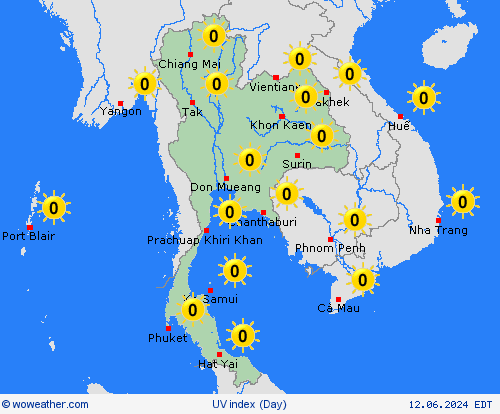 uv index Thailand Asia Forecast maps