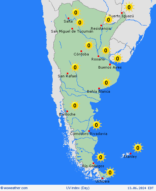 uv index Argentina South America Forecast maps