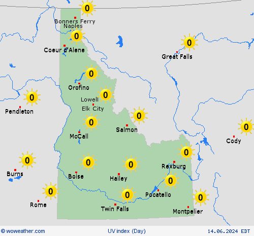 uv index  USA Forecast maps