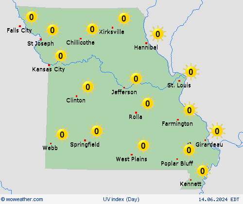 uv index  USA Forecast maps