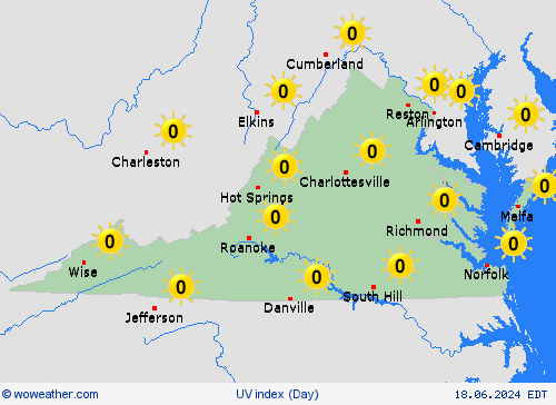 uv index  USA Forecast maps