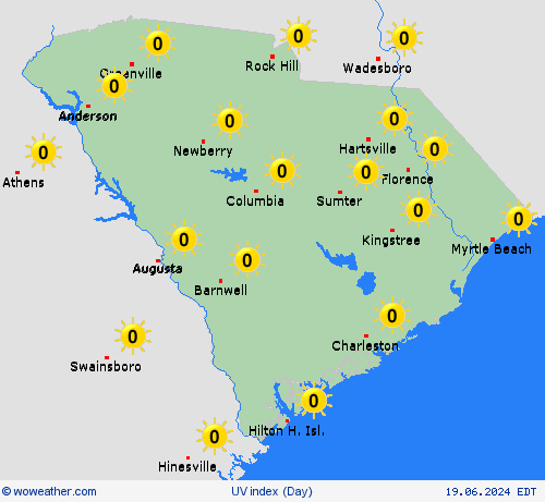 uv index  USA Forecast maps