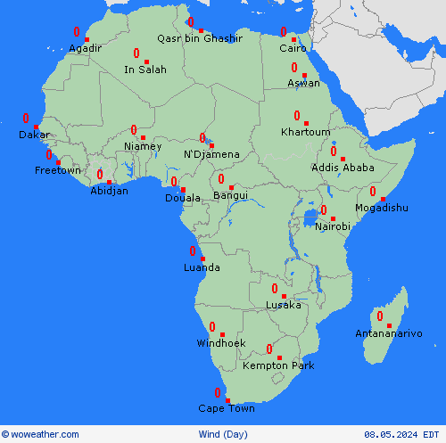 wind  Africa Forecast maps