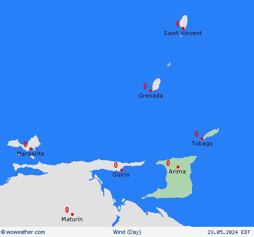 wind Trinidad and Tobago South America Forecast maps