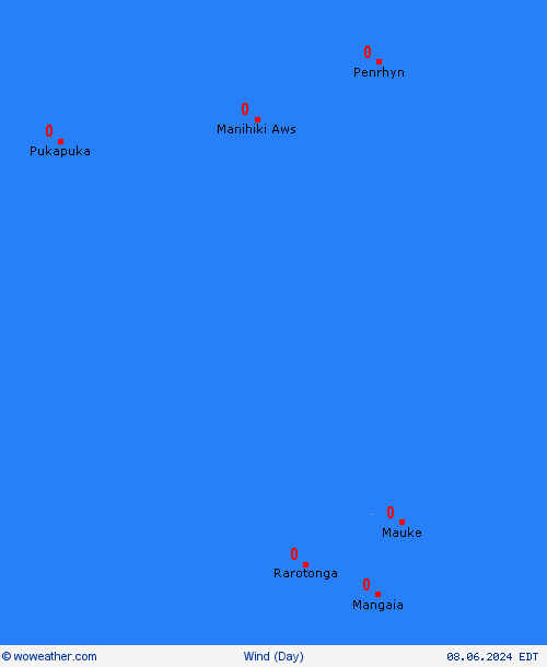 wind Cook Islands Oceania Forecast maps