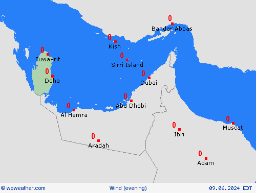 wind Qatar Asia Forecast maps