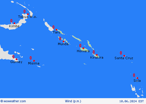 wind Solomon Islands Oceania Forecast maps