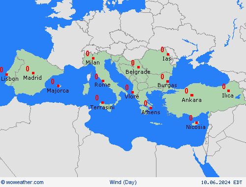 viento  Europe Mapas de pronósticos