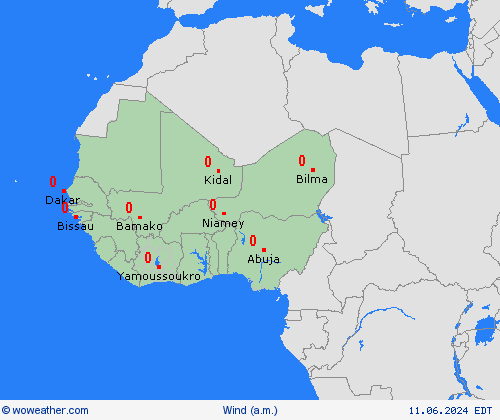 wind  Africa Forecast maps