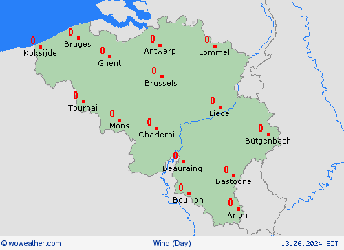 wind Belgium Europe Forecast maps